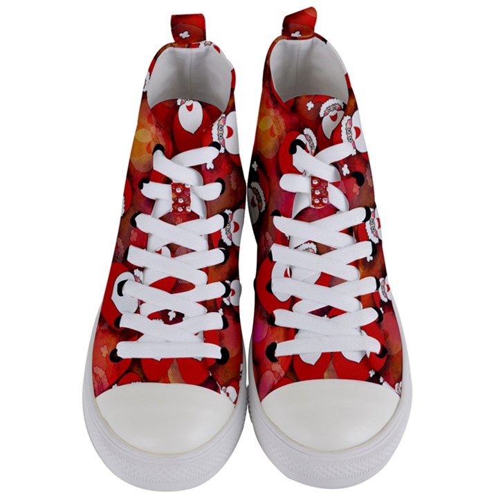 Santa Clause Women s Mid-Top Canvas Sneakers