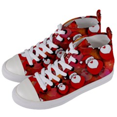 Santa Clause Women s Mid-top Canvas Sneakers by HermanTelo