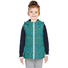 Over The Calm Sea Is The Most Beautiful Star Kids  Hooded Puffer Vest by pepitasart