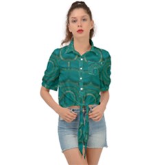 Over The Calm Sea Is The Most Beautiful Star Tie Front Shirt  by pepitasart