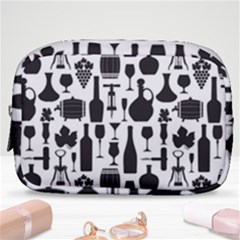 Wine Pattern Black White Make Up Pouch (small) by Vaneshart