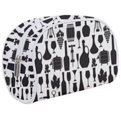 Wine Pattern Black White Makeup Case (medium)