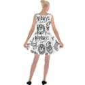 Christmas Seamless Pattern Doodle Style Velvet Skater Dress View2