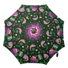 Colorful Funny Christmas Pattern Hook Handle Umbrellas (small) by Vaneshart