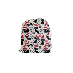 Cute Christmas Seamless Pattern Vector Drawstring Pouch (small) by Vaneshart