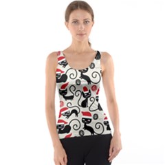 Cute Christmas Seamless Pattern Vector Tank Top by Vaneshart