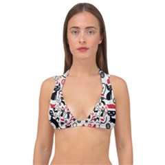 Cute Christmas Seamless Pattern Vector Double Strap Halter Bikini Top by Vaneshart