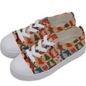 Cute Christmas Seamless Pattern Vector Kids  Low Top Canvas Sneakers View2