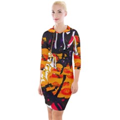 Consolation Before Battle 1 1 Quarter Sleeve Hood Bodycon Dress by bestdesignintheworld