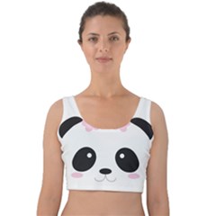 Panda Face Velvet Crop Top by PhotoThisxyz