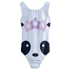 Panda Face Kids  Cut-out Back One Piece Swimsuit by PhotoThisxyz