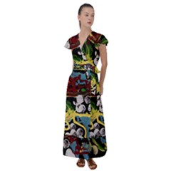 York 1 4 Flutter Sleeve Maxi Dress