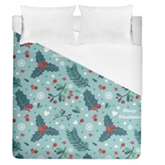 Seamless Pattern With Berries Leaves Duvet Cover (queen Size)