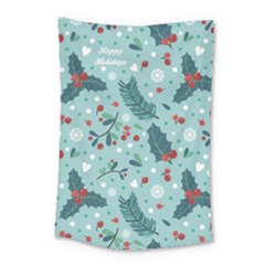 Seamless Pattern With Berries Leaves Small Tapestry by Vaneshart