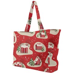 Christmas New Year Seamless Pattern Simple Shoulder Bag by Vaneshart