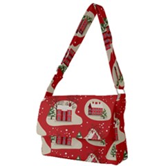 Christmas New Year Seamless Pattern Full Print Messenger Bag (l) by Vaneshart