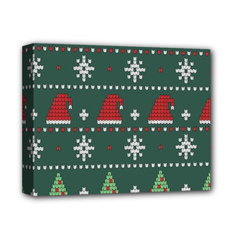 Beautiful Knitted Christmas Pattern Deluxe Canvas 14  X 11  (stretched) by Vaneshart