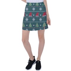 Beautiful Knitted Christmas Pattern Tennis Skirt by Vaneshart