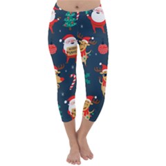 Funny Christmas Pattern Capri Winter Leggings  by Vaneshart