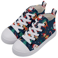 Funny Christmas Pattern Kids  Mid-top Canvas Sneakers