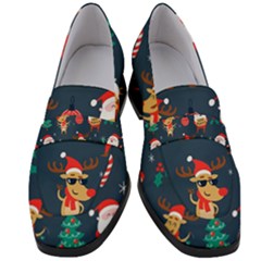 Funny Christmas Pattern Women s Chunky Heel Loafers by Vaneshart