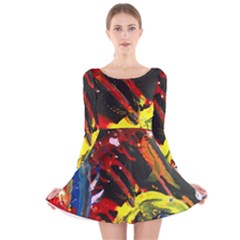 Parade Of The Planets 1 1 Long Sleeve Velvet Skater Dress