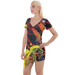 Parade Of The Planets 1 1 Short Sleeve Asymmetric Mini Dress