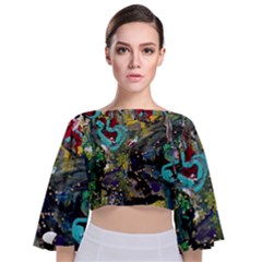 Forest 1 1 Tie Back Butterfly Sleeve Chiffon Top by bestdesignintheworld