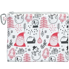 Christmas Themed Seamless Pattern Canvas Cosmetic Bag (xxxl) by Vaneshart