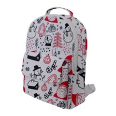 Christmas Themed Seamless Pattern Flap Pocket Backpack (large) by Vaneshart