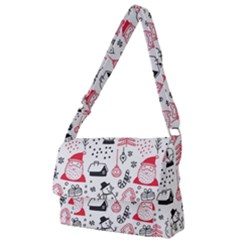 Christmas Themed Seamless Pattern Full Print Messenger Bag (l) by Vaneshart