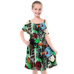 Dots And Stripes 1 1 Kids  Cut Out Shoulders Chiffon Dress by bestdesignintheworld