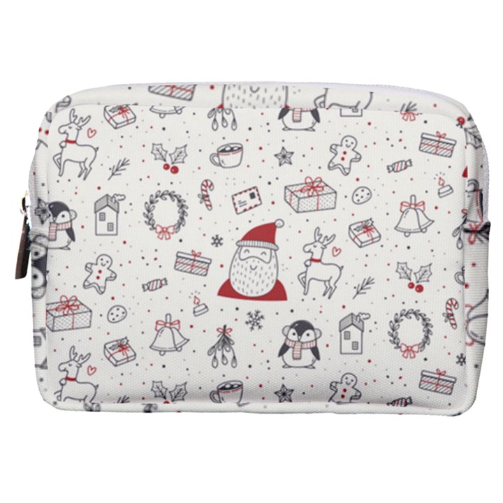 Cute Christmas Doodles Seamless Pattern Make Up Pouch (Medium)