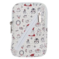 Cute Christmas Doodles Seamless Pattern Belt Pouch Bag (small)