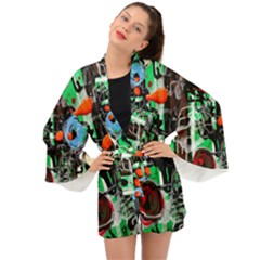 Dots And Stripes 1 1 Long Sleeve Kimono