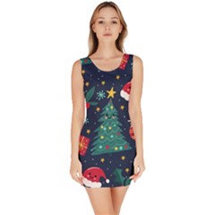 Colorful Funny Christmas Pattern Bodycon Dress by Vaneshart