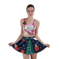 Colorful Funny Christmas Pattern Mini Skirt by Vaneshart