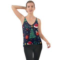 Colorful Funny Christmas Pattern Chiffon Cami by Vaneshart