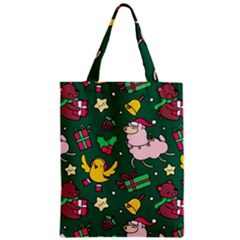 Funny Decoration Christmas Pattern Background Zipper Classic Tote Bag by Vaneshart