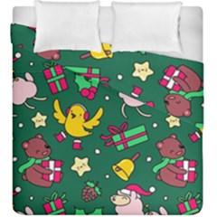 Funny Decoration Christmas Pattern Background Duvet Cover Double Side (king Size) by Vaneshart