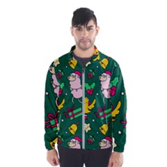 Funny Decoration Christmas Pattern Background Men s Windbreaker by Vaneshart