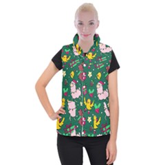 Funny Decoration Christmas Pattern Background Women s Button Up Vest by Vaneshart