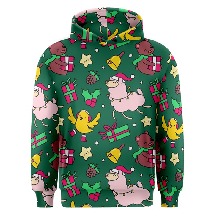 Funny Decoration Christmas Pattern Background Men s Overhead Hoodie