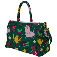 Funny Decoration Christmas Pattern Background Duffel Travel Bag by Vaneshart