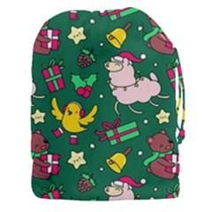 Funny Decoration Christmas Pattern Background Drawstring Pouch (3xl) by Vaneshart