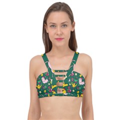 Funny Decoration Christmas Pattern Background Cage Up Bikini Top by Vaneshart