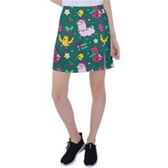 Funny Decoration Christmas Pattern Background Tennis Skirt by Vaneshart