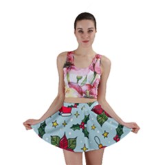 Colorful Funny Christmas Pattern Mini Skirt by Vaneshart