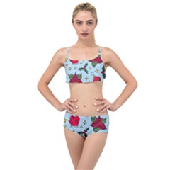 Colorful Funny Christmas Pattern Layered Top Bikini Set by Vaneshart