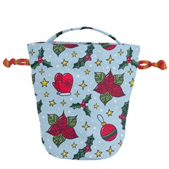 Colorful Funny Christmas Pattern Drawstring Bucket Bag by Vaneshart